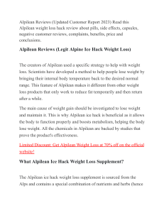 Alpilean Reviews 2023 (Legit Alpine Ice Hack Weight Loss Pills) [Critical Negative & Side Effects On Capsules] - Google Docs