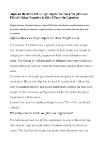 Alpilean Reviews 2023 (Legit Alpine Ice Hack Weight Loss Pills) [Critical Negative & Side Effects On Capsules]