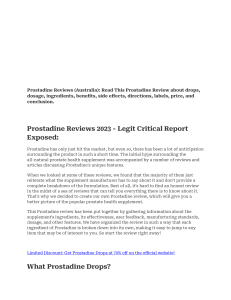 Prostadine Reviews LEGIT CRITICAL REPORT EXPOSED About Directions and Labels 