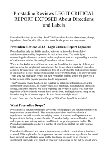 Prostadine Reviews LEGIT CRITICAL REPORT EXPOSED About Directions and Labels