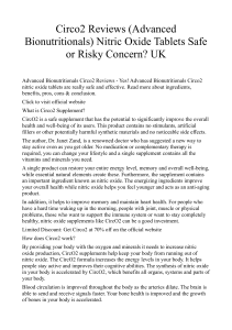 Circo2 Reviews (Advanced Bionutritionals) Nitric Oxide Tablets Safe or Risky Concern UK