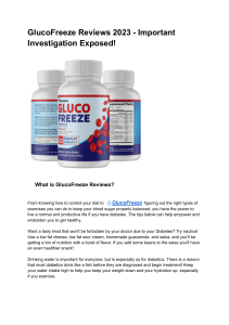 GlucoFreeze Reviews - Important Investigation Exposed!