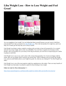 Liba Pills: Natural Solution for Weight Loss
