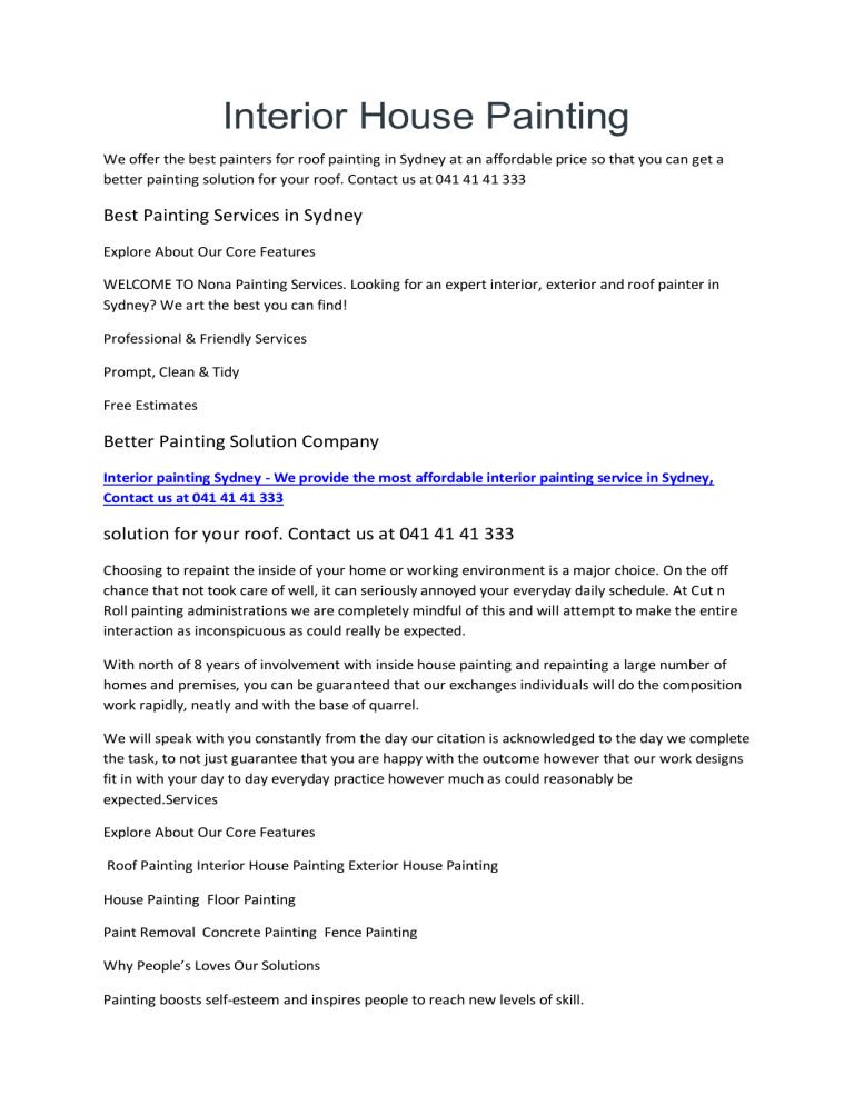 Interior painting Sydney