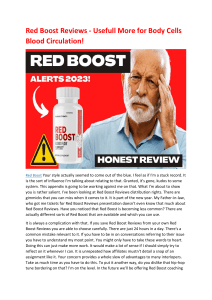 Red Boost Suppliment