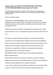 Tupitea Reviews 2023 BUYERS BEWARE UPDATED CUSTOMER REPORT About Tupi Tea Powder