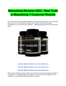 Maasalong Reviews 2023 - Real Truth In Maasalong ! Customer Results