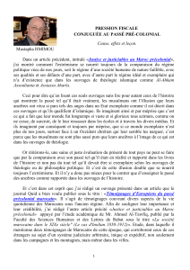 Mustapha HMIMOU : PRESSION FISCALE au Maroc PRÉ-COLONIAL