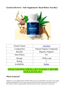 SynoGut Reviews - Safe Supplement? Read Before You Buy!
