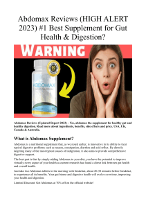 Abdomax Reviews (HIGH ALERT 2023) #1 Best Supplement for Gut Health & Digestion