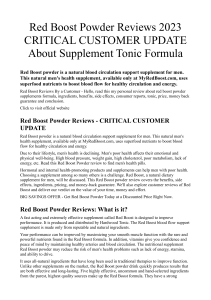 Red Boost Powder Reviews 2023 CRITICAL CUSTOMER UPDATE About Supplement Tonic Formula