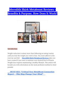 Meredith Shirk Metaboost Reviews - Benefits & Purpose, How Does It Work 