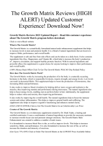 The Growth Matrix Reviews (HIGH ALERT) Updated Customer Experience! Download Now!