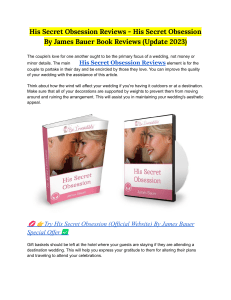 His Secret Obsession Reviews - His Secret Obsession By James Bauer Book Reviews (Update 2023)