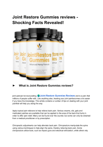 Joint Restore Gummies reviews -  Shocking Facts Revealed!