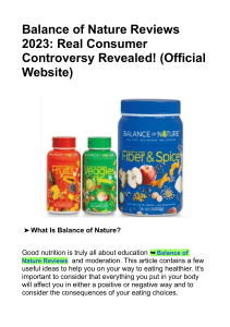 Balance of Nature Reviews 2023: Real Consumer Controversy Revealed! (Official Website)