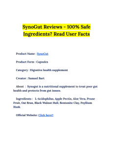 SynoGut Reviews - 100% Safe Ingredients  Read User Facts