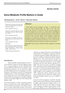 Some Metabolic Profile Markers in Goats