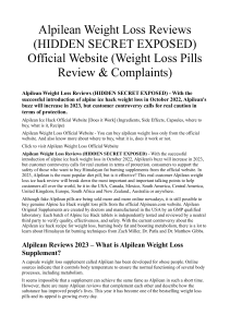 Alpilean Weight Loss Reviews (HIDDEN SECRET EXPOSED) Official Website (Weight Loss Pills Review & Complaints)