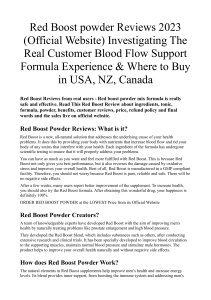 Red Boost powder Reviews 2023 (Official Website) Investigating The Real Customer Blood Flow Support Formula Experience & Where to Buy in USA, NZ, Canada