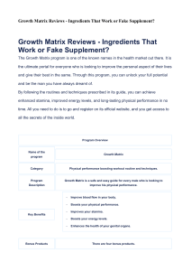 Growth Matrix Reviews - Ingredients That Work or Fake Supplement?