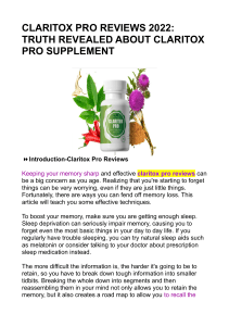 CLARITOX PRO REVIEWS 2022: TRUTH REVEALED ABOUT CLARITOX PRO SUPPLEMENT