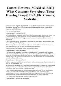 Cortexi Reviews (SCAM ALERT) What Customer Says About These Hearing Drops USA,UK, Canada, Australia!