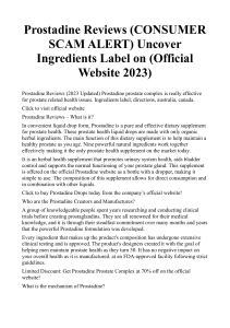 Prostadine Reviews (CONSUMER SCAM ALERT) Uncover Ingredients Label on (Official Website 2023)