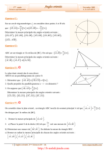 Serie d'exercices Corrigés - Math -Angles orientés - 3ème Sciences (2009-2010)