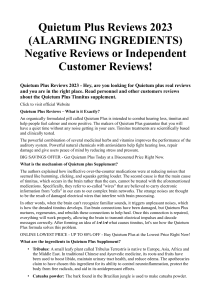 Quietum Plus Reviews 2023 (ALARMING INGREDIENTS) Negative Reviews or Independent Customer Reviews!