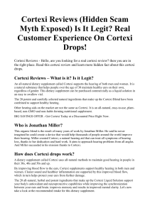 Cortexi Reviews (Hidden Scam Myth Exposed) Is It Legit Real Customer Experience On Cortexi Drops!