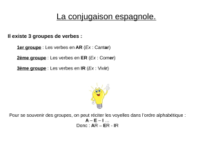 conjugaison des 3 groupes ar, er, ir