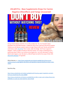 UltraK9 Pro - Clinical Demonstrated Canines Wellbeing Drops) FDA Supported Or Deception?