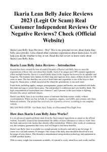 Ikaria Lean Belly Juice Reviews 2023 (Legit Or Scam) Real Customer Independent Reviews Or Negative Reviews Check (Official Website)