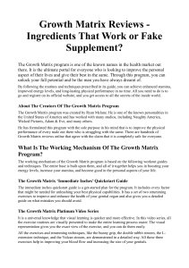 Growth Matrix Reviews - Ingredients That Work or Fake Supplement