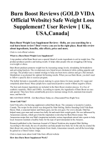 Burn Boost Reviews (GOLD VIDA Official Website) Safe Weight Loss Supplement User Review [ UK, USA,Canada]