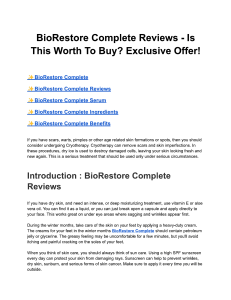 BioRestore Complete Reviews