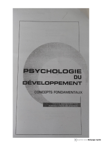 Psychologie du développement ; concepts fondamentaux