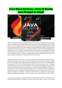   Java Burn Reviews - Does It Really Loss Weight In 2023?