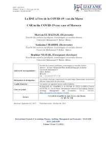 View of CSR in the COVID-19 era  case of Morocco