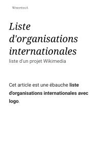 Liste d'organisations internationales — Wikipédia