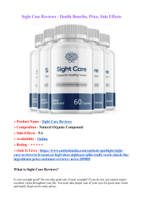 Sight Care Reviews - Health Benefits, Price, Side Effects
