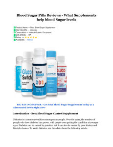 Blood Sugar Pills Reviews - What Supplements help blood Sugar levels