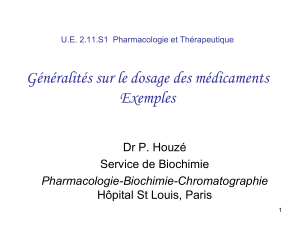 cours ifsi - Génaralités sur le dosage des médicaments, exemples.(P HOUZE) (Serge Tsiatolaka)