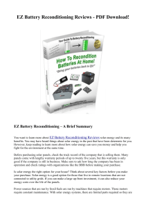 EZ Battery Reconditioning Reviews - PDF Download!