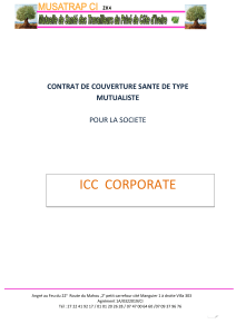 CONTRAT DE COUVERTURE SANTE  ICC CORPORATE