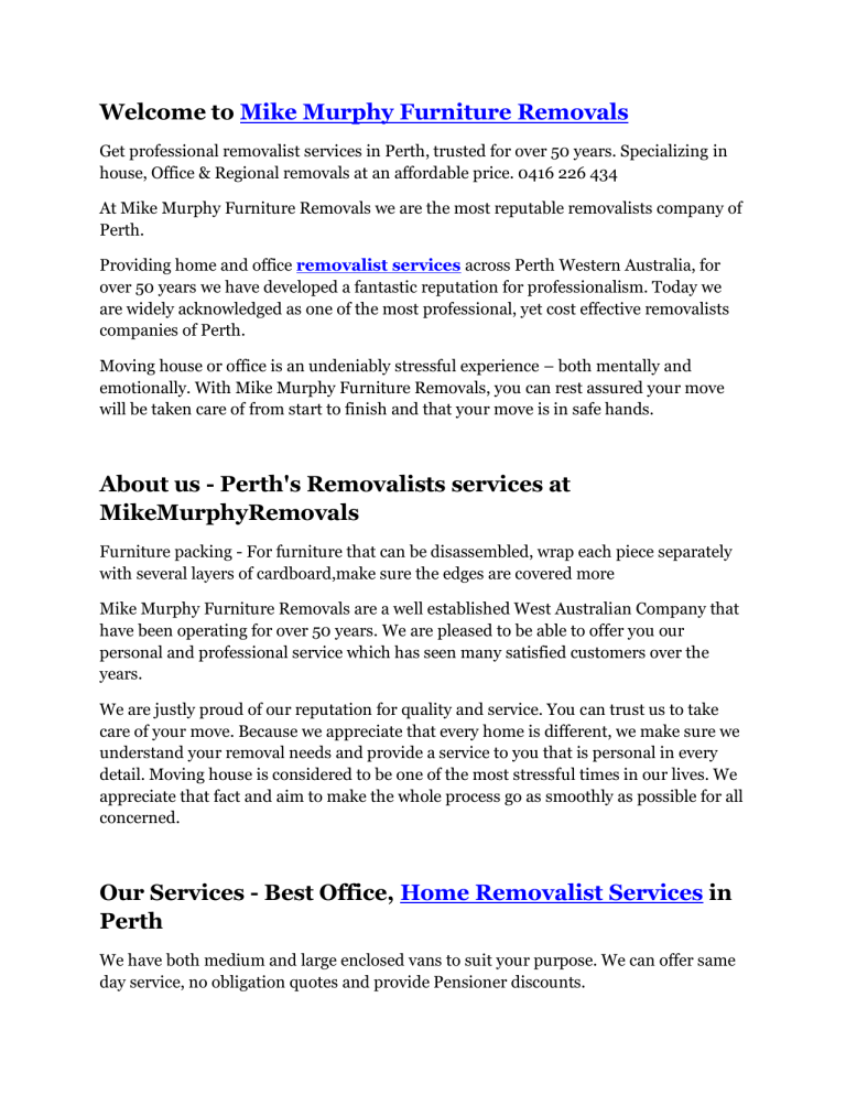 Furniture removalists