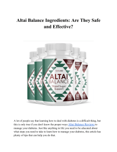 Altai Balance Ingredients: Are They Safe and Effective?