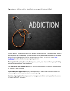 Signs of gaming addiction and how rehabilitation centers provide treatment in Delhi