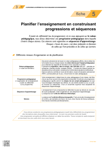 ENSEIGNEMENT: construire sa progression et ses sequences